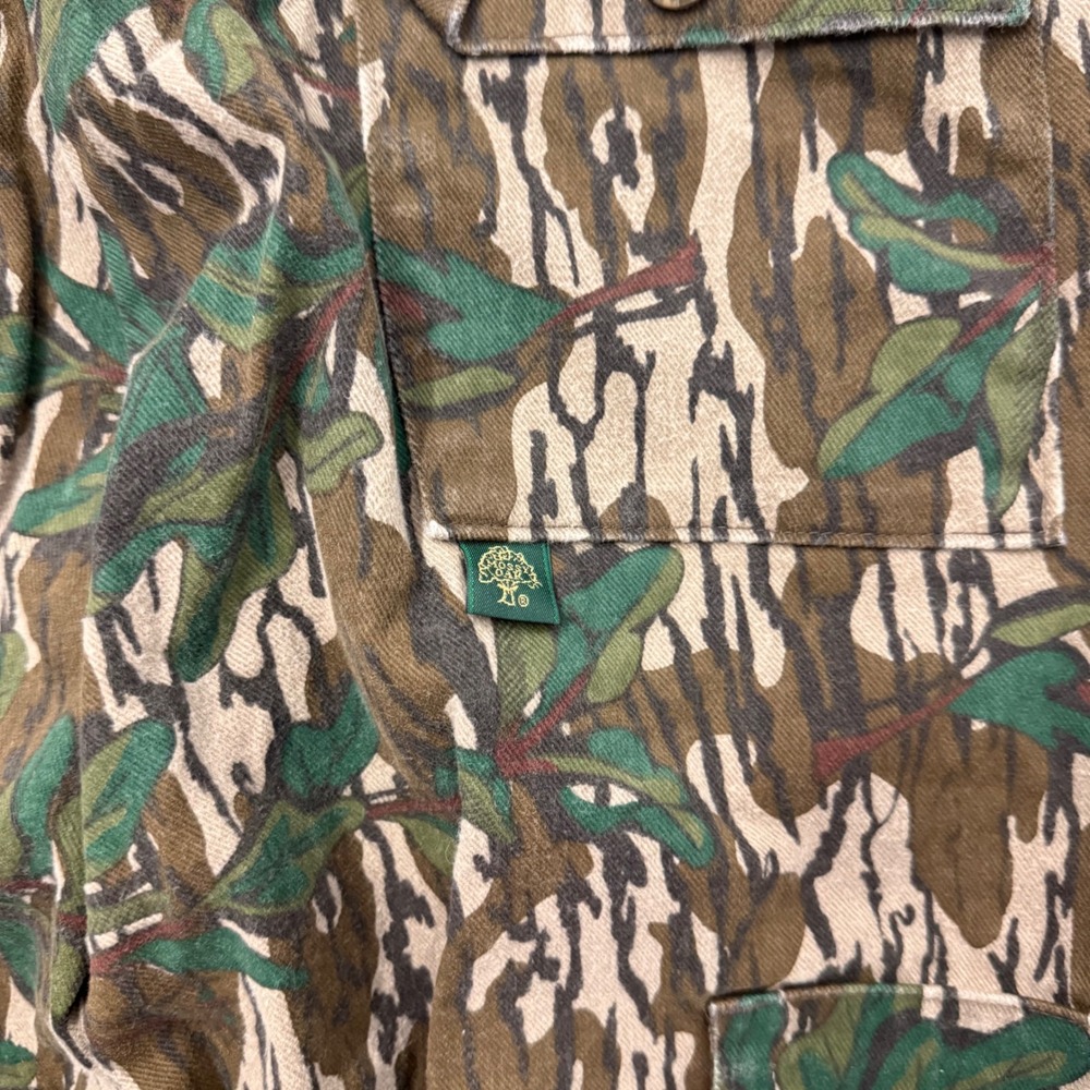 Vintage Mossy Oak Greenleaf Camo Canvas Cargo Pants USA Talon Zip 38x32 - Picture 7 of 7